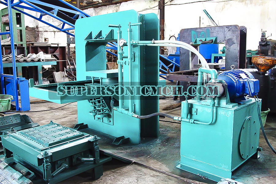 Mesin genteng beton, mesin genteng beton hidrolik, mesin genteng press Super Sonic Machinery WA: +62.811313603